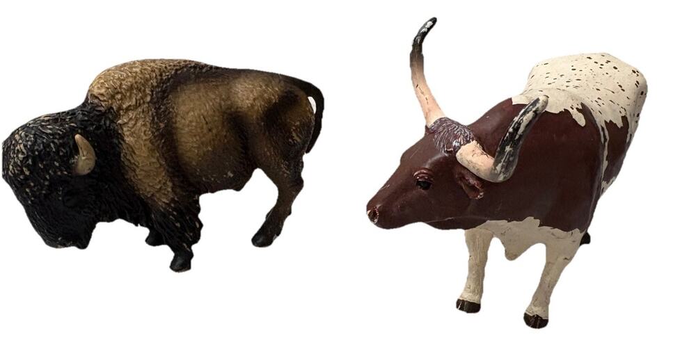 Mojo 2015 Texas Longhorn Bull Figure Farm Animal 5” Action Toy & Schleich Bison
